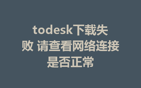 todesk下载失败 请查看网络连接是否正常